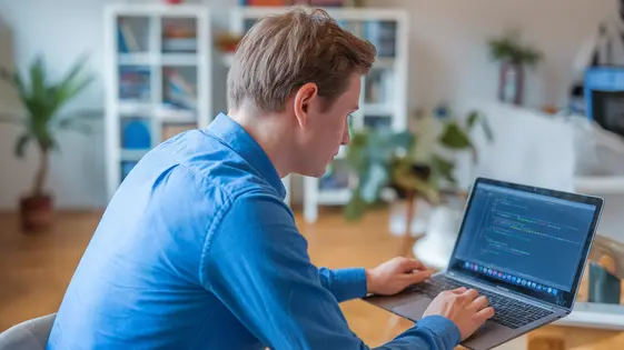 Developer using Business Innovator Theme